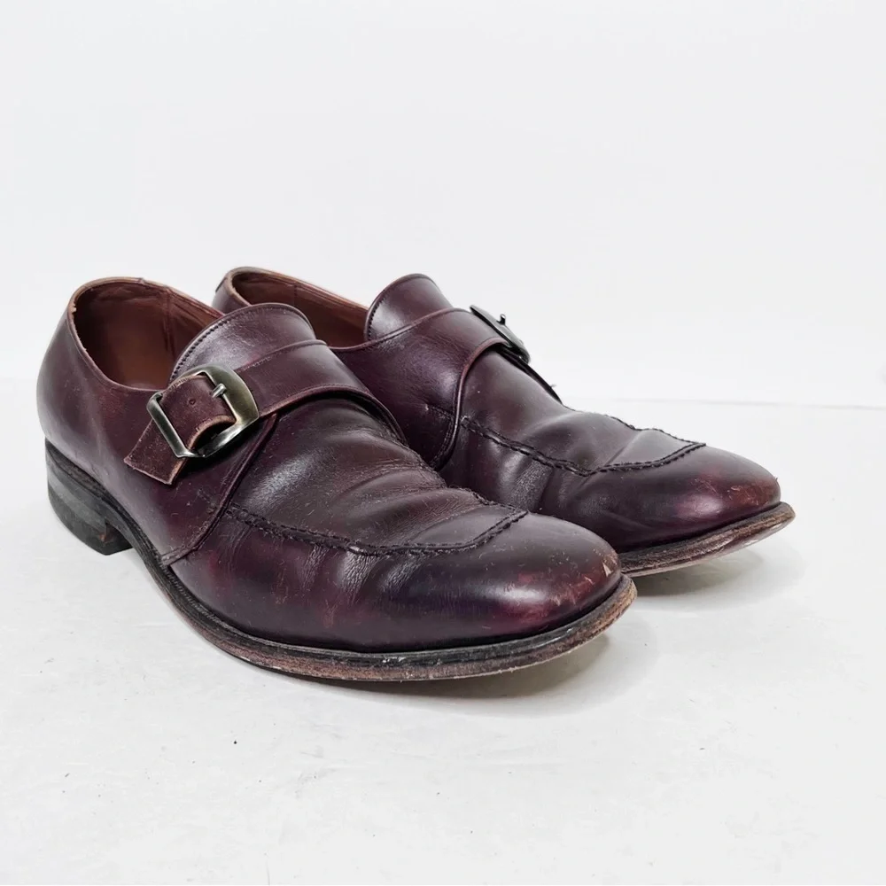 Allen Edmonds Monk Strap Brown Leather Oxfords Dress Shoes Size 10